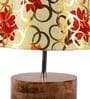 Bezalel Multicolour Fabric Shade Table Lamp With Mango wood Base