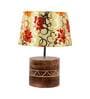 Bezalel Multicolour Fabric Shade Table Lamp With Mango wood Base