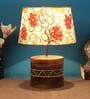 Bezalel Multicolour Fabric Shade Table Lamp With Mango wood Base