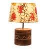 Bezalel Multicolour Fabric Shade Table Lamp With Mango wood Base
