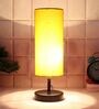 Hudson Yellow Cottan Fabric Shade Table Lamp With Iron Base