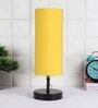 Hudson Yellow Cottan Fabric Shade Table Lamp With Iron Base