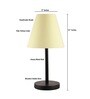 Royal Yellow Fabric Shade Night Lamp With Metal Base