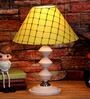 Yellow Shade Table Lamp With Metal Base