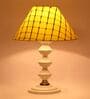 Yellow Shade Table Lamp With Metal Base