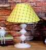 Yellow Shade Table Lamp With Metal Base