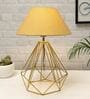 Yellow Shade Table Lamp With Metal Base