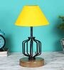 Yellow Shade Table Lamp With Shade Table Lamp With Wood & Iron Base