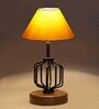 Yellow Shade Table Lamp With Shade Table Lamp With Wood & Iron Base