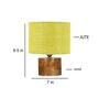 Yellow Shade Table Lamp With Wood Base