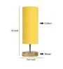 Catania Yellow Cottan Fabric Shade Table Lamp With Wood Base
