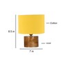 Yellow Shade Table Lamp With Wood Base