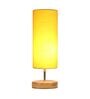 Catania Yellow Cottan Fabric Shade Table Lamp With Wood Base