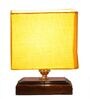 Yellow Shade Table Lamp With Wood Base