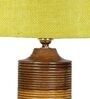 Yellow Shade Table Lamp With Wood Base