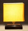 Yellow Shade Table Lamp With Wood Base