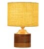 Yellow Shade Table Lamp With Wood Base