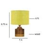 Yellow Shade Table Lamp With Wood Base