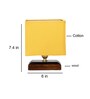 Yellow Shade Table Lamp With Wood Base