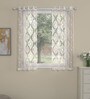Yellow Traditional Polyester 5 Ft Sheer Eyelet Window Curtains (Set of 2)