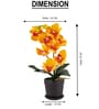 Yellow Silk Fabric Coral Luxe Orchid Arrangement Pot With Flower
