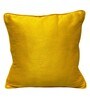 Yellow Textured Silk 16 x 16 Inches Cushion Covers (Set of 2)