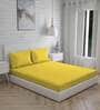 Yellow Solid 144 TC Cotton King Sized Bed Sheets with 2 Pillow Covers