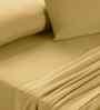 Yellow Solid 200 TC Cotton Double Bed Sheet with 2 Pillow Covers 24 Collection