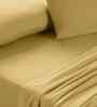 Yellow Solid 200 TC Cotton King Size Bed Sheet with 2 Pillow Covers 24 Collection
