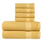 Yellow Solid 400 GSM Cotton Towel Sets (Set of 6)