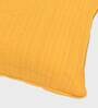 Yellow Solid Cotton Self Design Cushion Cover