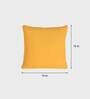 Yellow Solid Cotton Self Design Cushion Cover