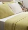 Yellow Solid GSM 320 Cotton Double Bed Cover