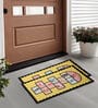 Yellow Abstract Polyester 24x16 Inches AntiSkid Kids Door Mats (Set of 2)