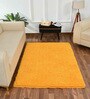 Yellow Solid Polyester 3 ft x 5 ft Machine made Carpet
