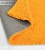 Yellow Solid Polyester 5 ft x 7 ft Machine made Carpet
