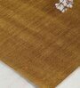 Yellow Solid Polyester 5 ft x 7 ft Machine Made Carpet