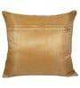 Gold Solid Silk Blend 16 x 16 Inches Cushion Covers (Set of 2)