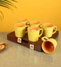 Springs  Yellow  Ceramic (Set of 6) Tea Cups