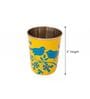 Yellow Steel Hand Painted Glass (Capacity 180 Ml)