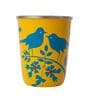 Yellow Steel Hand Painted Glass (Capacity 180 Ml)