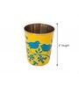 Yellow Steel Hand Painted Glass (Capacity 180 Ml)