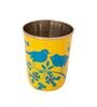 Yellow Steel Hand Painted Glass (Capacity 180 Ml)