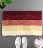 Yellow and Red Stripe Microfiber 24x16 Inches Super Soft Bath Mat