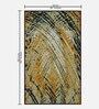 Yellow Abstract Polyester 3 ft x 5 ft Machine Made Carpet