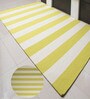 Yellow Stripes Wool Hand Woven Carpet