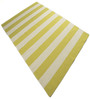 Yellow Stripes Wool Hand Woven Carpet