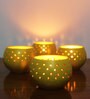 Yellow Terracotta Table Tea Light Holder Set of 4