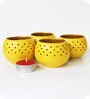 Yellow Terracotta Table Tea Light Holder Set of 4