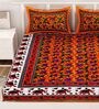 Muticolor Traditional 120 TC 100% Cotton Queen Bedsheet With 2 Pillow Covers